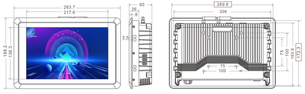 10.1inch 8mm 3399 3288 A64 touch PC（16：10） 1