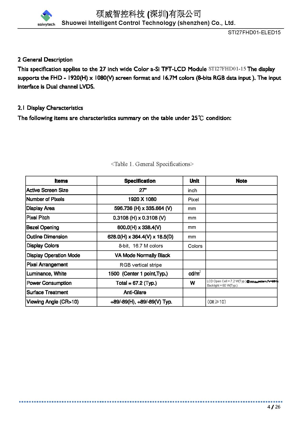 STI27FHD01 ELED15